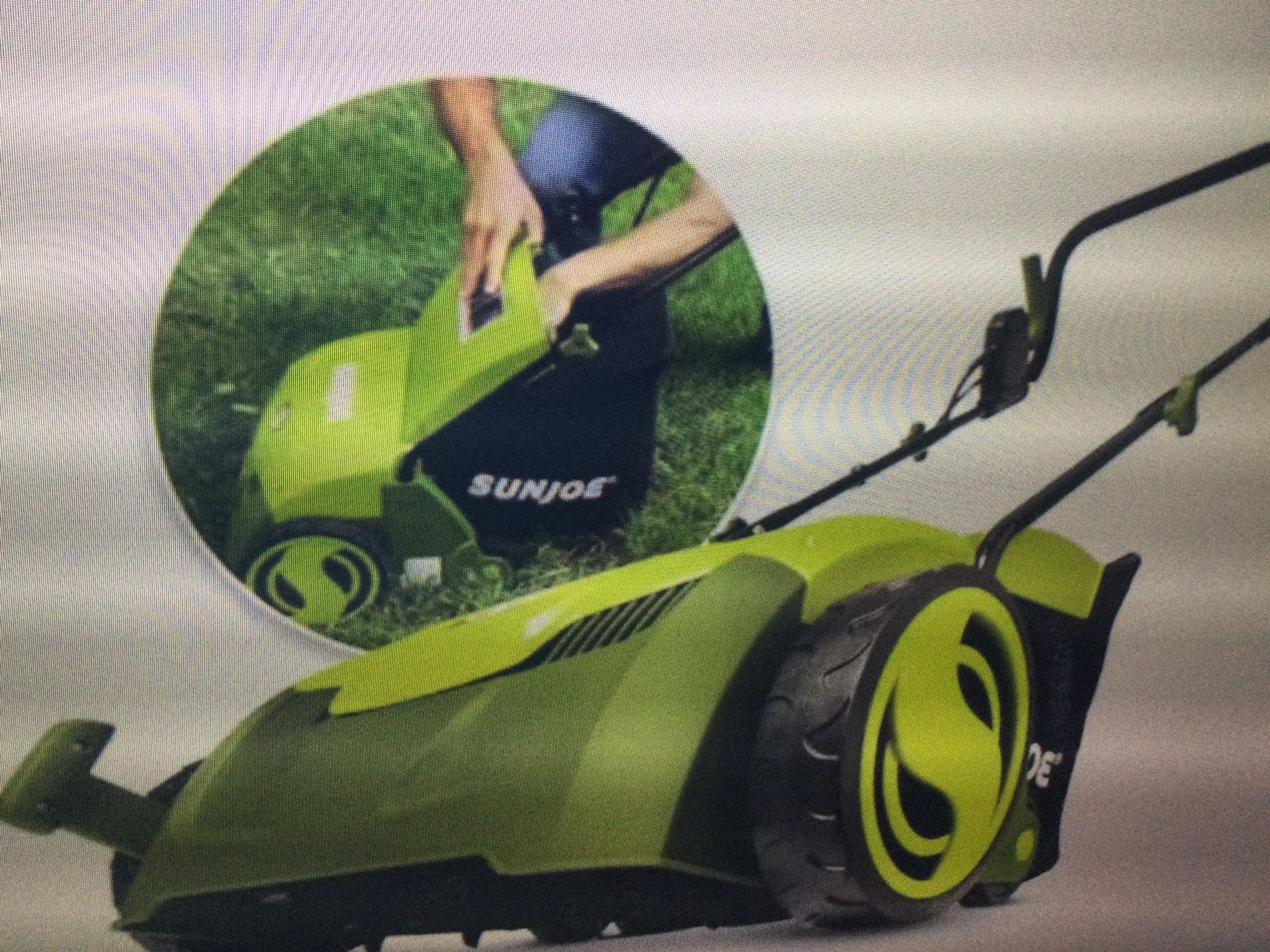 SUN JOE MJ400E ELECTRIC LAWN LAWN MOWER 14 INCH 3 POSITIONS 9.2 GAL COLLECTION BAG…OPEN BOX ITEM RETAILS AT 199.95 PLUS TAX