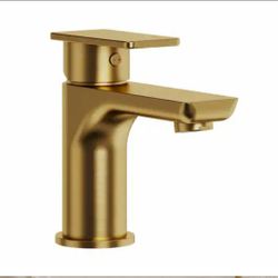 EVERSTEIN
6 in. H Sleek Single-Hole Single-Handle Bathroom Sink Faucet for Standard Vanity Sinks in Brushed Gold with Pop-Up Drain