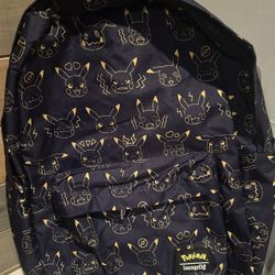 Loungefly Pokémon Pikachu & Mimikyu Face Print Black Backpack