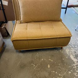 COZY 1-Piece Yellow Fabric Futon Chair with Wood Legs