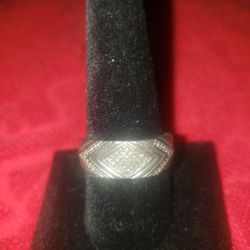 Men's 925 Sterling Silver Real Diamond Wedding Band 