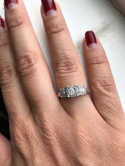 Sterling silver and diamond ring