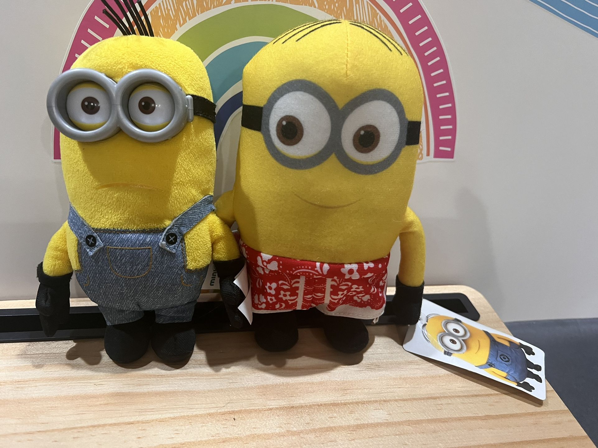 MINIONS - 2 Of THEM -  7 INCHES - SOFT PLUSH