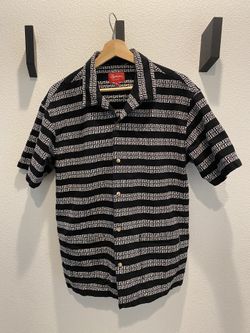 Supreme S Button Up Camp Shirt M Black