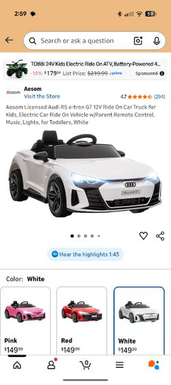 Audi RS e-tron GT Kids Electric Ride On Car With Remote