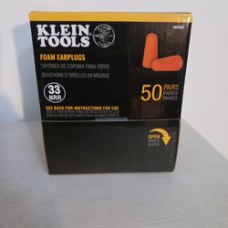 Klein Tools (contact info removed) Foam Earplugs, 33dB NRR, Orange Ear Protection in Dispenser Box, for Construction, Loud Noise Reduction, 50-Pair