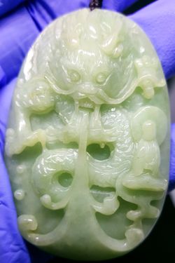 Burma type A icy jade Jadeite pendant Buddha Sky Dragon 993.