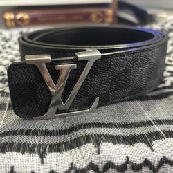 Luxury Checkered Black Belt