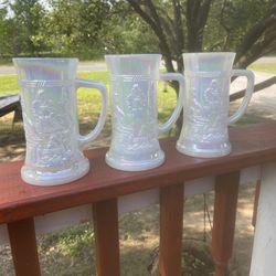 Set Of 3 Federal Glass Beer Mugs