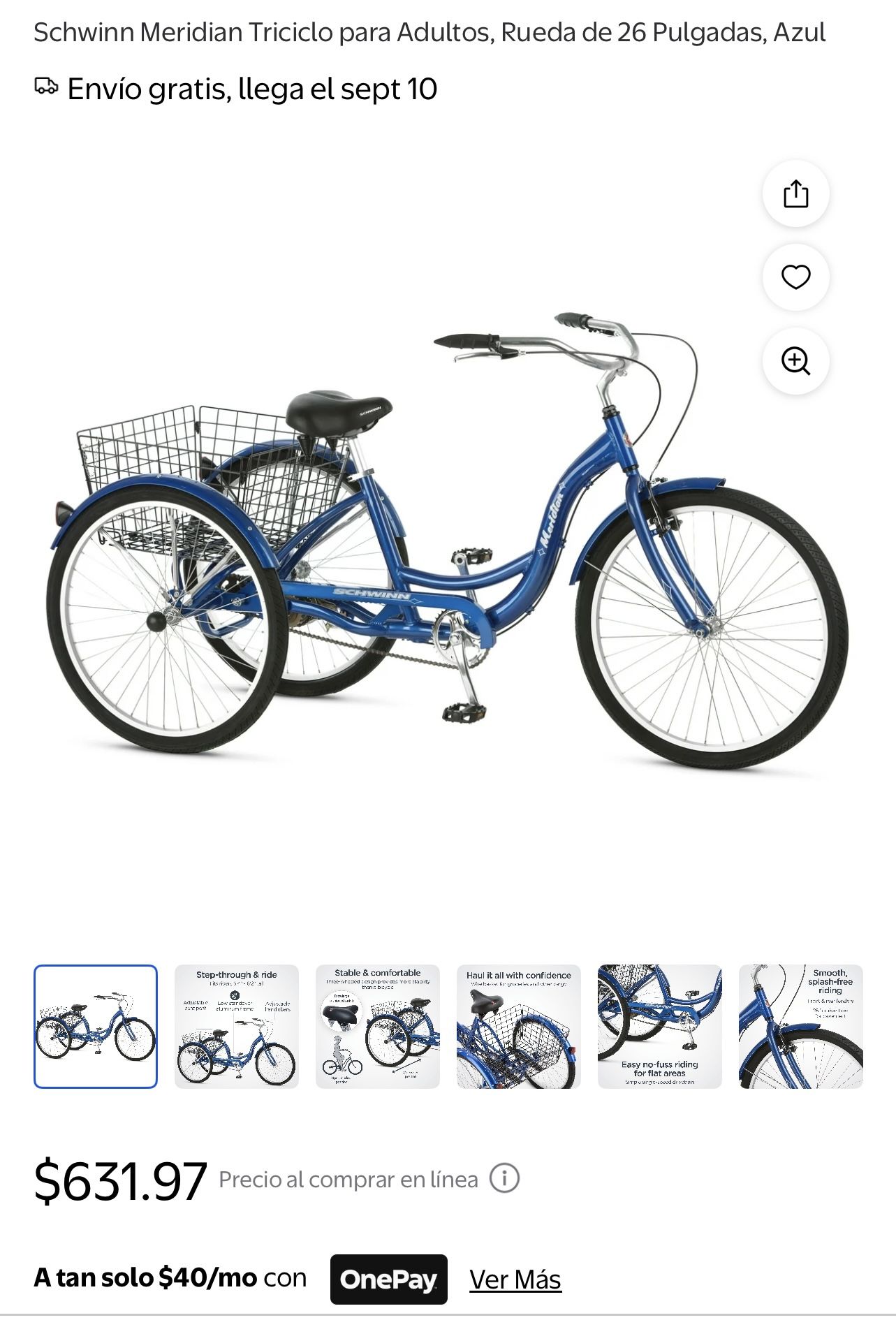 Schwinn Meridian Triciclo para Adultos, Rueda de 26 Pulgadas,