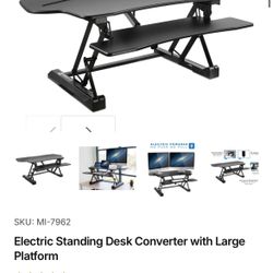 Electric Standing Desk Converter with Large Platform
