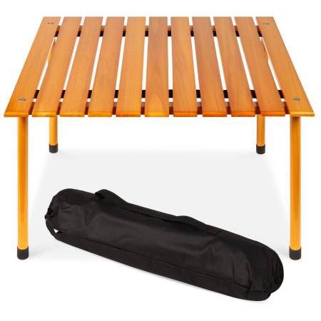 Foldable Wooden Table w/ Carrying Case