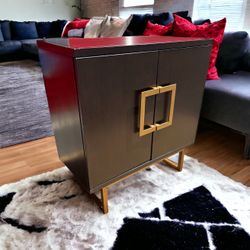 Modern Cabinet 2 Door With Gold Pulls