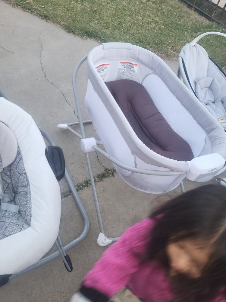 Baby swing , baby bouncers , baby bassinet , and more