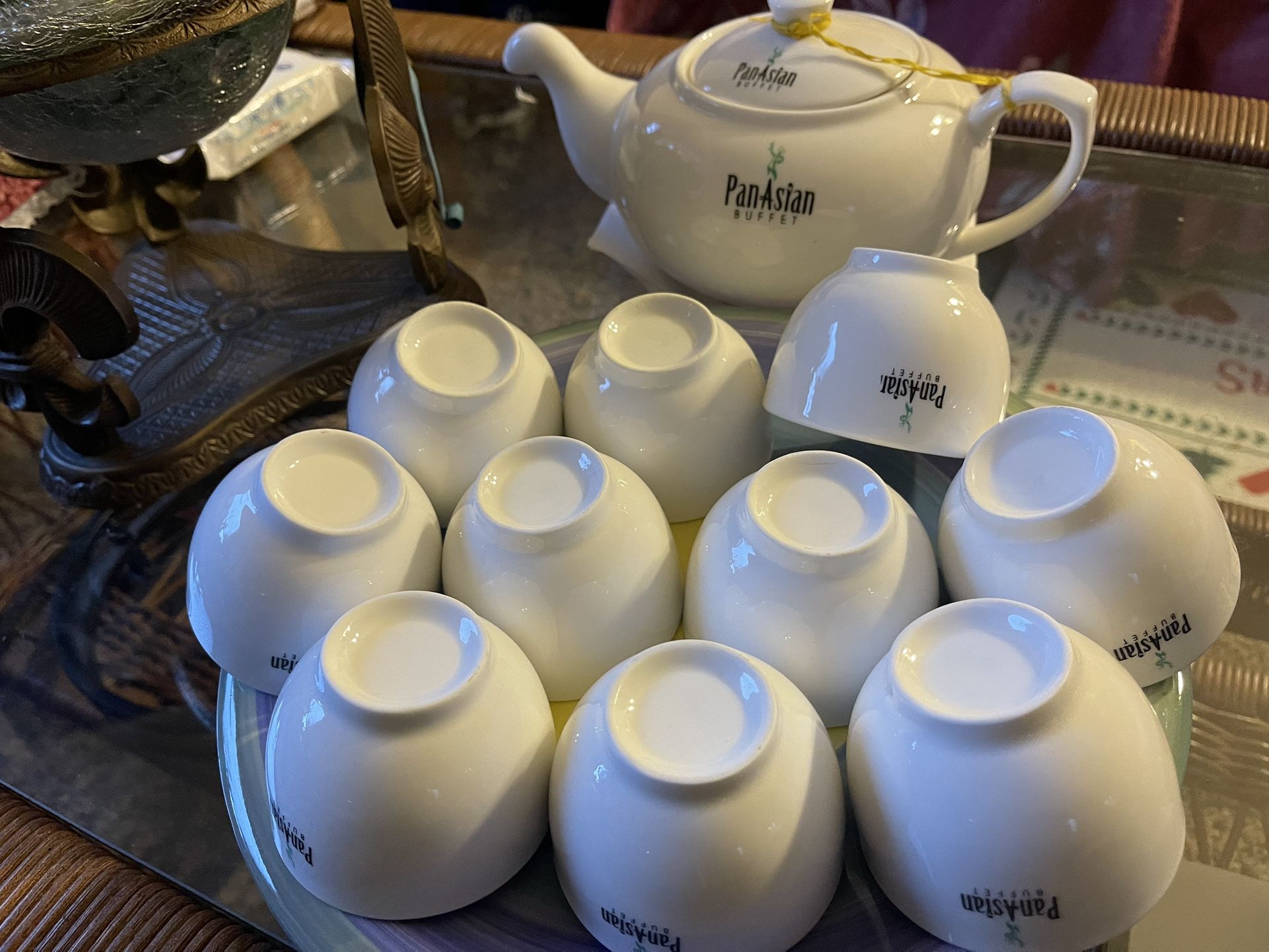 A Nice 10 Fan Asian Tea Cups Set For Your Party