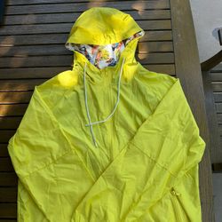 Women’s Large Yellow Hooded Windbreaker – Original Use (New with Tags) 