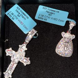 Moissanite Pendants. Details In Pic.