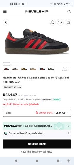 Manchester United Adidas Samba collection the size 10 MSRP ORIG PRICE :$157