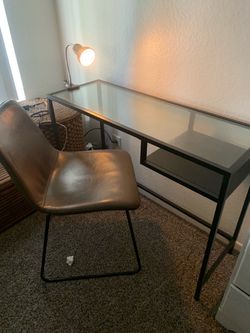 Small glass desk.