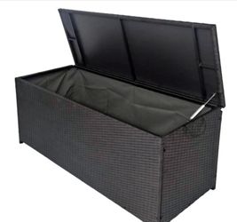 Storage Box, Patio Rattan Deck Box, Wicker Storage Bench for Indoor, Outdoor