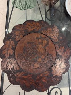 Hand carved wood hanging decorative