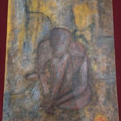 24×36 gray abstract-textured art 