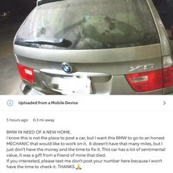 BMW X5 IN NEED OF A NEW HOME