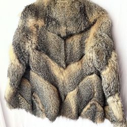 Sagita Prairie Fox Fur Leather Jacket Sz 42/5 For Craft