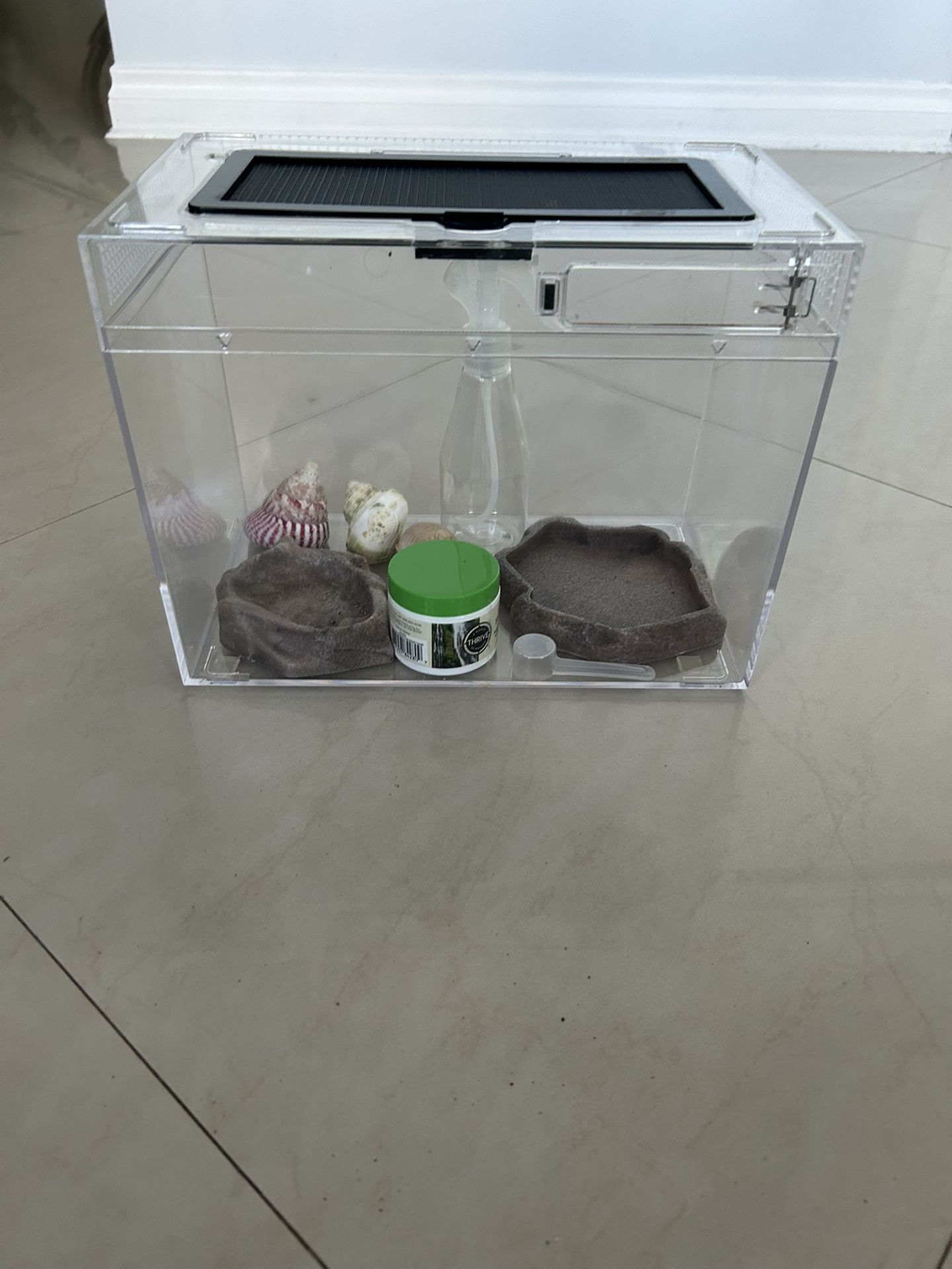 Best gift For Kids! A medium size terrarium tank! All you need is your hermit crab! Medium terrarium tank H9xW12xD7 Overall Value More Than $80