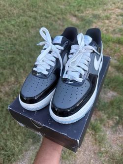 Nike Air Force 1 Low Black Irorn Grey Patent Sz8.5