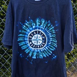 Vintage Seattle Mariners Logo Color Blast Splash T-Shirt Large Large 2000