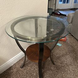 Two glass End Tables 