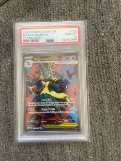 Mega Lucario ex PSA 10 Pokémon Card 160/132