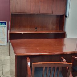 Office Desk, Credenza And Under Desk File Cabinets