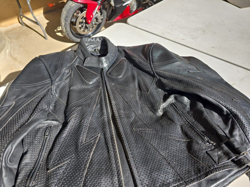 TEKNIC LEATHER MOTORCYCLE JACKET
