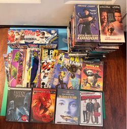 Collectibles bundle lot! - DVDs, VHS, Comics, game, cards
