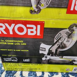 NEW - Ryobi 10 in Compound Miter Saw With LED