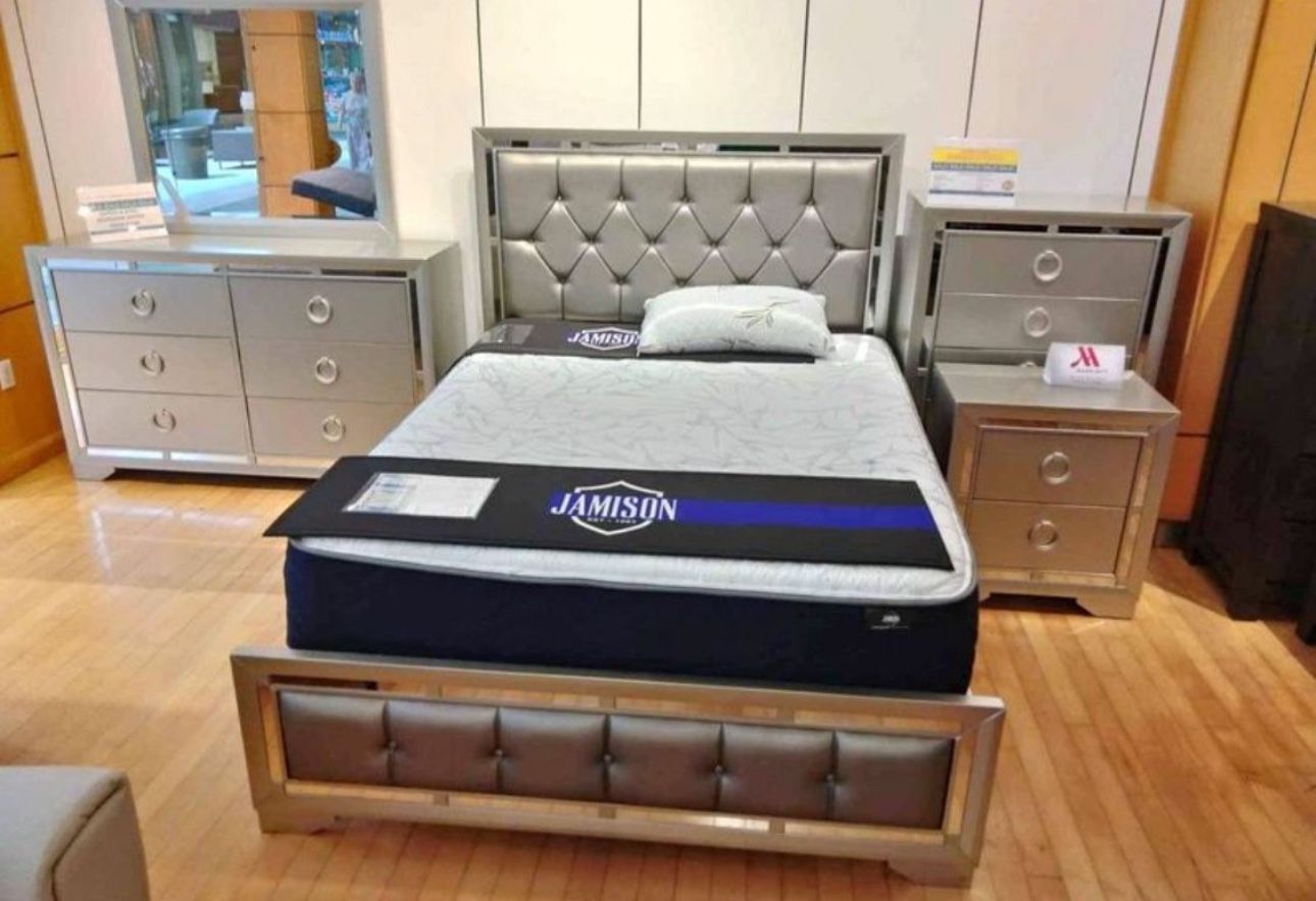 BEAUTIFUL NEW JASMINE QUEEN BEDROOM SET ON SALE ONLY $699. IN STOCK SAME DAY DELIVERY 🚚 EASY FINANCING