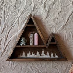 Mountain Triangle Wood Wall Shelf