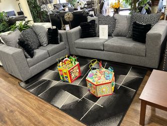 2 pcs sofa set in grey
