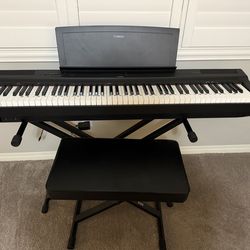 Yamaha Keyboard, stand and stool