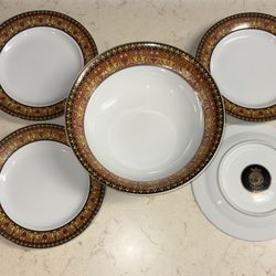 Versace Medusa Rosenthal Salad Bowl and Plates 5pc
