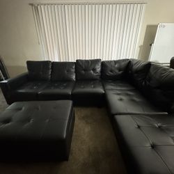 2 Piece Sectional Couch And Ottoman 