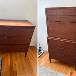 Mid Century Modern Kent Coffey Nightstand and Secretary Dresser