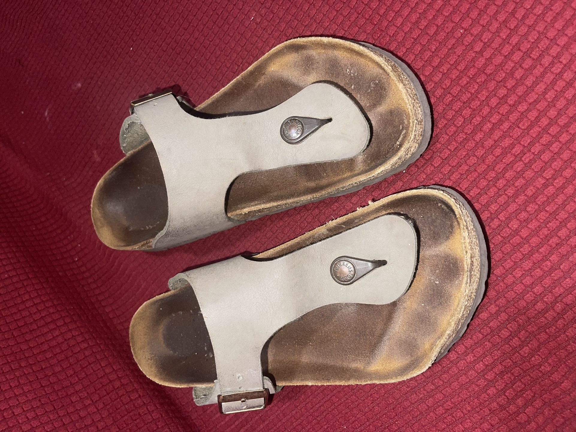 Size 40 Grey Nubek Leather Birkenstocks
