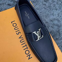 Louis Vuitton Monte Carlo Moccasin Navy Blue Taiga Leather