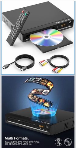 DVD Players for TV with HDMI,Plays All Regions and Formats,CD Player for Home,Support 1080P Video/CD