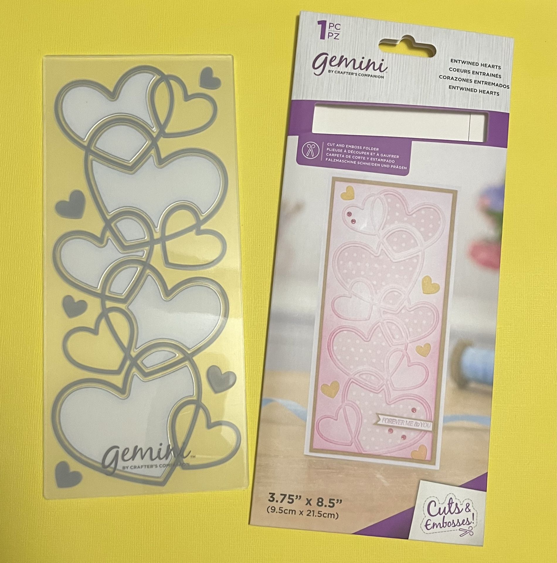 Die Cut & Embossing Entwined Hearts Two in One