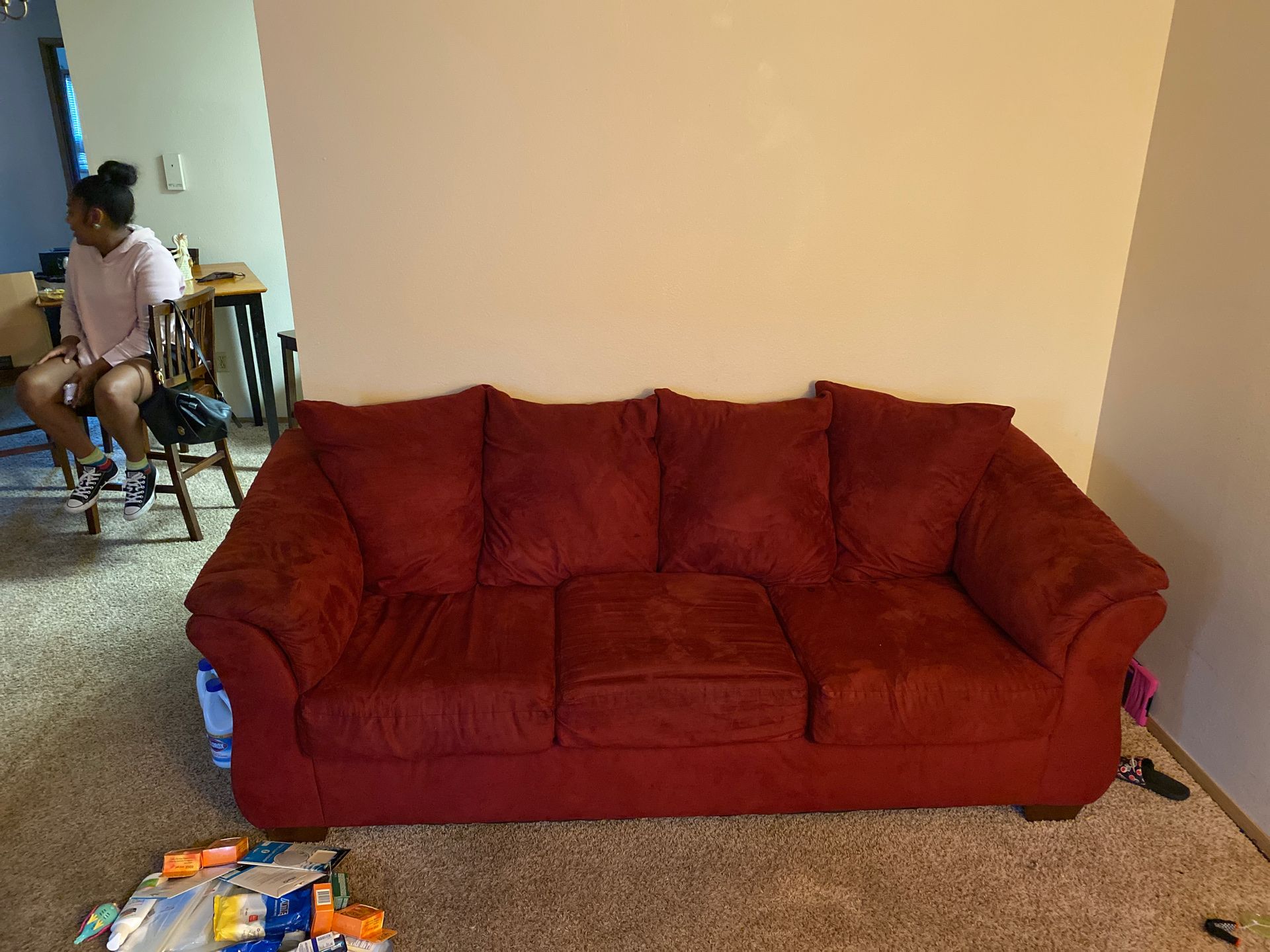 Suede couch