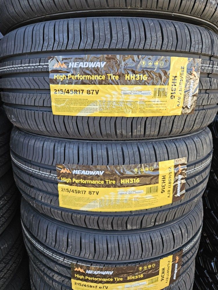 215-45-17 !!! HEADWAY H/P !!! $280  LAS 4 LLANTAS MONTADAS Y BALANCEO INCLUIDO 👌 
